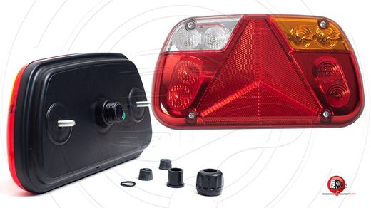Fanale posteriore per rimorchio con triangolo riflettente 100% Led Sim 3149