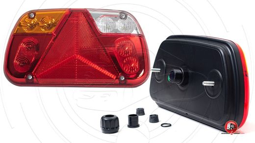 Fanale posteriore per rimorchio con triangolo riflettente 100% Led Sim 3149
