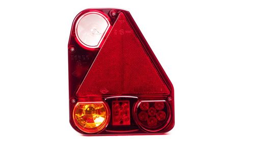 Fanale posteriore sinistro del rimorchio (lato conducente) con triangolo ibrido a LED e lampadine Horpol