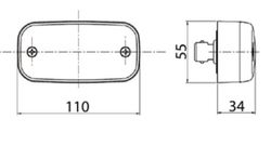 Feu Vignal orange avec position latérale avec catadioptrique et connecteur JPT 2 voies