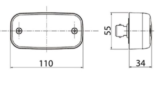 Feu Vignal orange avec position latérale avec catadioptrique et connecteur JPT 2 voies