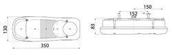 Right side multifunction rear light (passenger) with backup audible alarm
