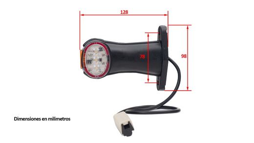 Aspock type super flexible straight arm led side tail light