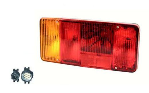 Fanali posteriori a cinque servizi con 2 connettori posteriori