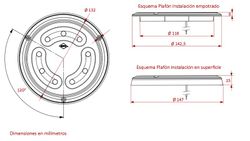 Runde Deckenleuchte innen LED 1650 lm 12/24v Horpol