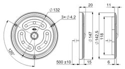 Plafon redondo LED interior 1650 lm com sensor de movimento 12/24v Horpol