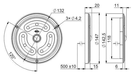 Plafon redondo LED interior 1650 lm com sensor de movimento 12/24v Horpol