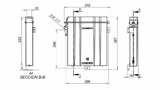 Waterproof black plastic exterior document holder for truck
