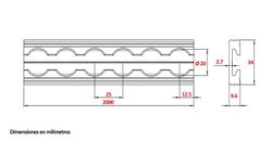 Binario fissacarico in alluminio aeronautico rettangolare