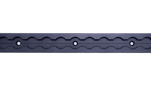 Rectangular load securing rail in black aeronautical aluminium 2m