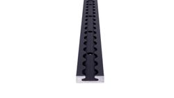 Rectangular load securing rail in black aeronautical aluminium 2m