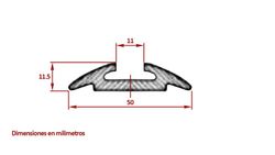 Trilho de fixação de carga semi-redondo em alumínio aeronáutico 1m