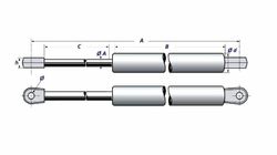 Molas a gás para levantamento de portas Pommier