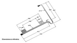 Retentor da porta sob a caixa de carga com dois suportes em forma de L