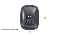 Specchietto retrovisore principale ovale piccolo, fissaggio su tubo, diametro 10 mm