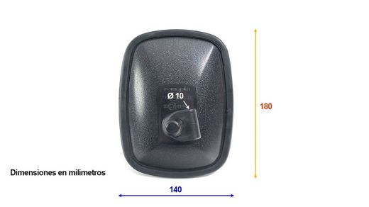 Specchietto retrovisore principale ovale piccolo, fissaggio su tubo, diametro 10 mm