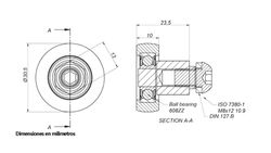 Cuscinetto per tetto Ø 30'5 x 10 M8 (confezione da 10 unità)