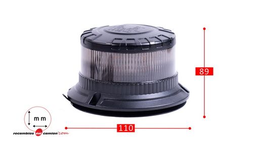 Hochleistungs-LED-Rundumleuchte mit gelbem Licht R65 Magnetsockel, Zigarettenanzünderanschluss 12/24 Volt