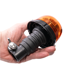 Rotativo Led ámbar Super mini base tubular flexible 12/24 volts