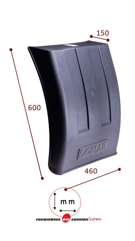 Para-lama de base plana com meia barbatana curva 460