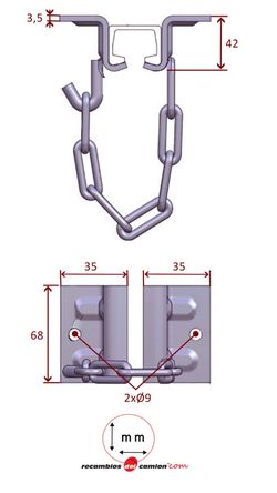 Supporto flangia di fissaggio omega per gancio carne in acciaio inox