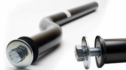 Mudguard support tube Ø 42 mm curved 75 cm with round base with screw