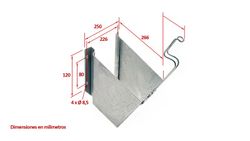 Galvanized metal support for wheel chock R56