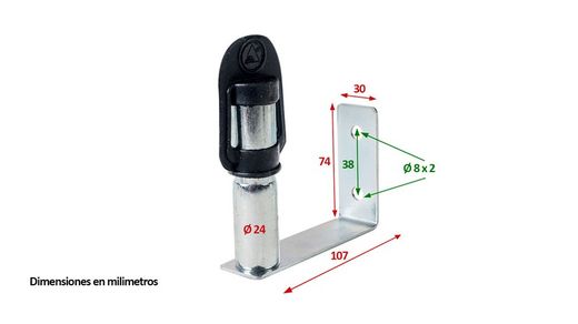 Vertical gyro light support with 90° long side plate