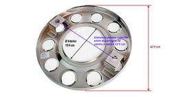 Open stainless steel hubcap front wheel rim 22'5 truck