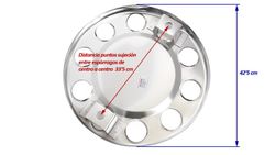 Caminhão 22'5 com tampa do cubo de aço inoxidável fechada