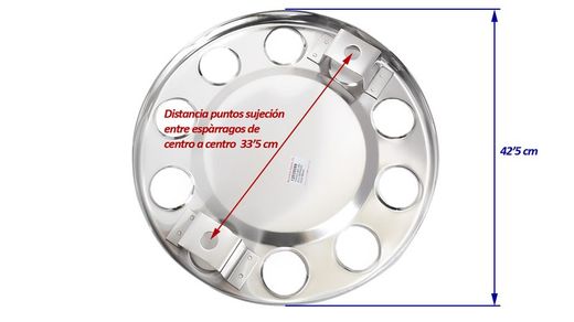 Caminhão 22'5 com tampa do cubo de aço inoxidável fechada