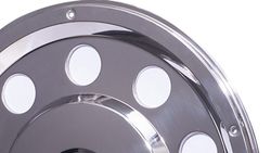 Stainless steel integral rear hubcap for 19.5 truck rim (2 units)
