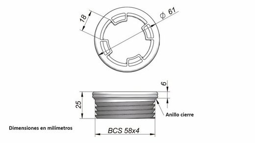 Tampão de enchimento do tanque de água