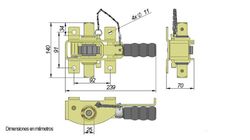 Folding elbow handle awning canvas tensioner