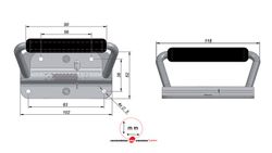 Maçaneta para porta em ferro zincado com maçaneta fechada 115