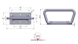 Maçaneta para porta em inox com maçaneta fechada 116