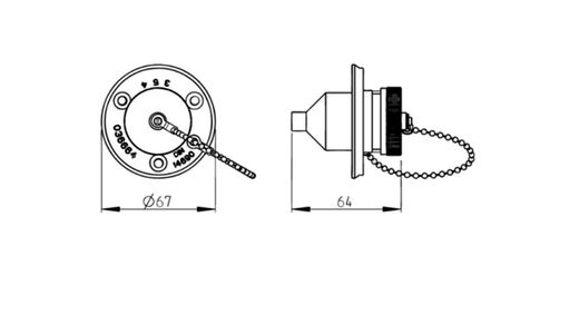 Female socket 2 poles DIN 14690