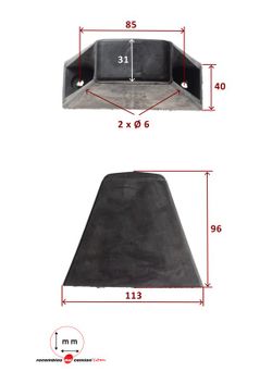 Rear door upper rubber stopper 113 Schmitz type