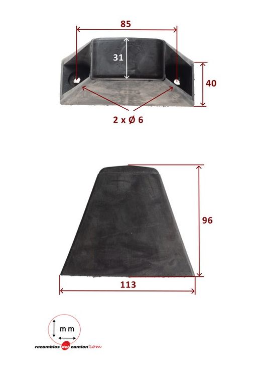 Rear door upper rubber stopper 113 Schmitz type