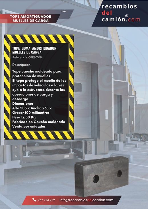 Tope goma muelle de carga 500