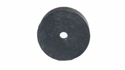 Medium round rubber bumper with central hole in black Cheston