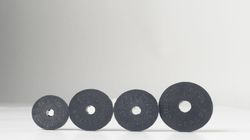 Small round rubber bumper with central hole in black Cheston
