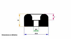 Small round rubber bumper with central hole in black Cheston