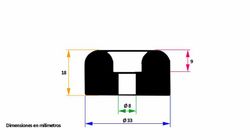 Small round rubber bumper with central hole in black Cheston