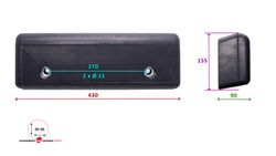 Modern rear rubber stopper 430x155x90 mm SOR type