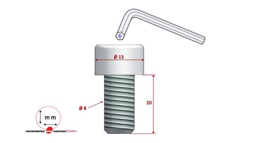 M8x20 allen head screw