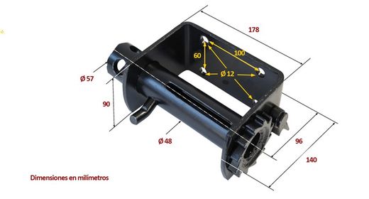 Verricello da camion rinforzato per il fissaggio del carico con fune o nastro con base da avvitare