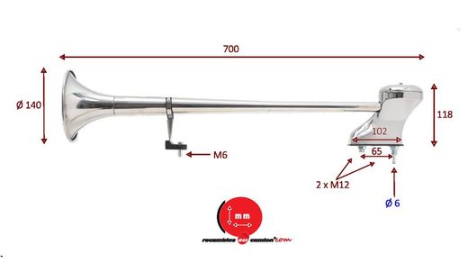 Beam A401 caminhão trompete buzina de aço inoxidável