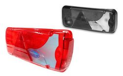 Lente posteriore per rimorchio triangolare blu e rosso