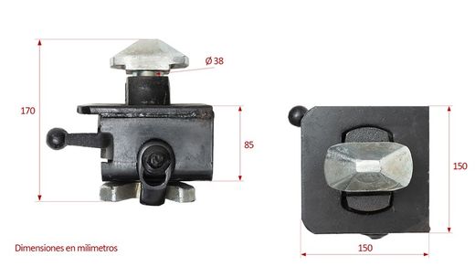 Twist Lock shaft container Ø 38 mm